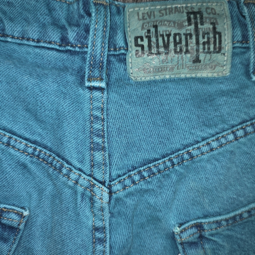 Vtg Teal Levis Denim Jorts - Picture 3 of 4
